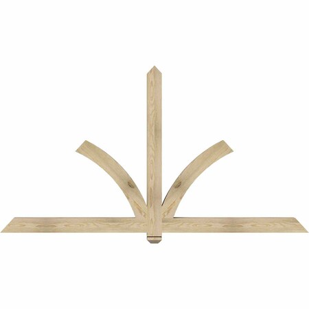 Ekena Millwork Redmond Rough Sawn Timber Gable Bracket, Douglas Fir, 84"W x 45"H x 4"D x 4"F, 13/12 Pitch GBW084X45X0404RED00RDF